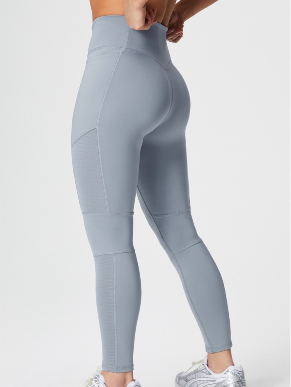 Fabletics women’s Motion365+ High-Waisted Moto Legging M light blue activewear